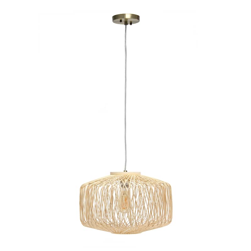 60 in. 1 Light Natural Round Pendant - Natural