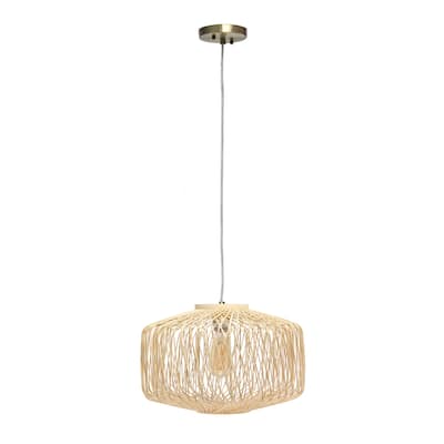 60 in. 1 Light Natural Round Pendant