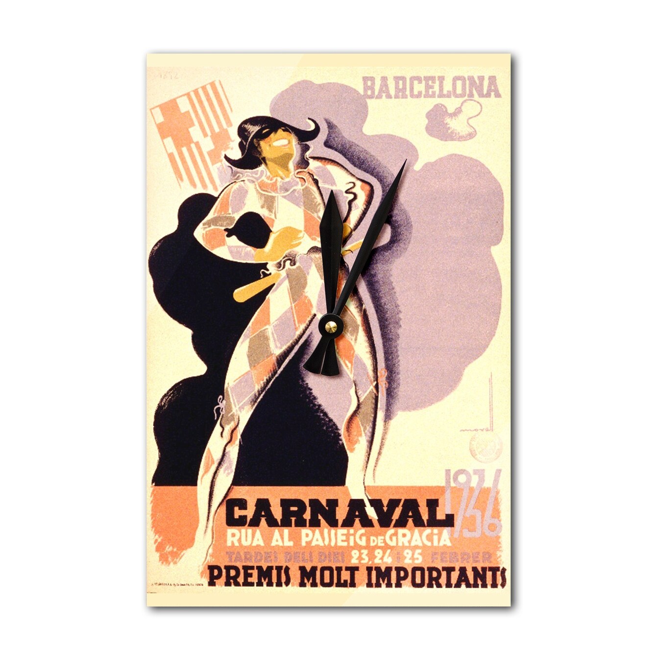 Carnaval 1936 Barcelona (artist: Morell) Spain c. 1935 - Vintage  Advertisement (Acrylic Wall Clock) - Acrylic Wall Clock - Bed Bath \u0026 Beyond  - 15853136, image size:1333x1333