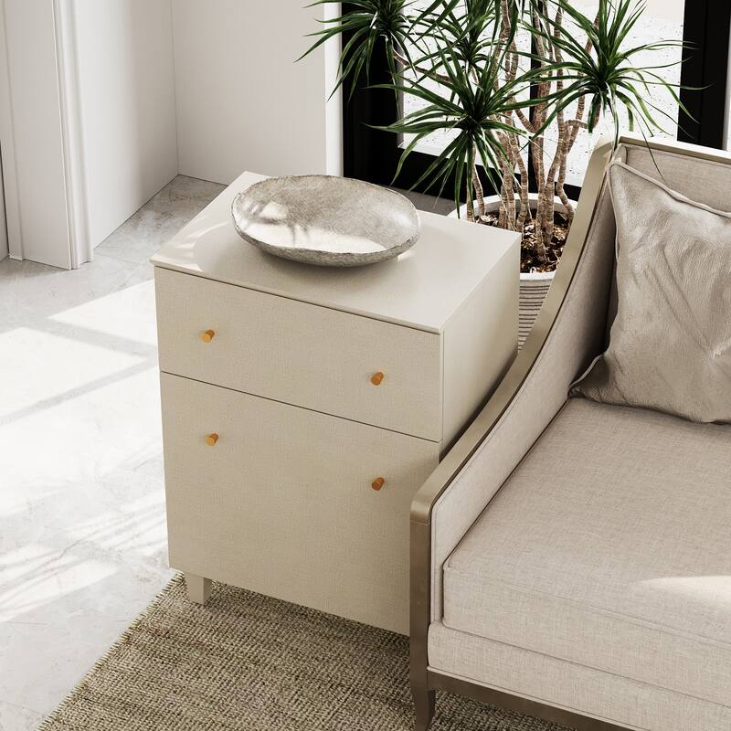 End Table with Drawer and Door for Living Room, 32.4"H