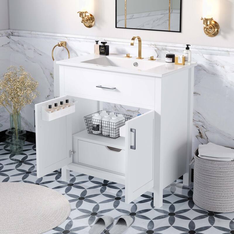 30-Inch Bathroom Vanity with Ceramic Sink