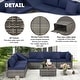 preview thumbnail 13 of 66, EROMMY 6/7 Piece Modular Outdoor Rattan Sofa Set, All-Weather Wicker Patio Furniture with Storage Table, Cushions & Pillows