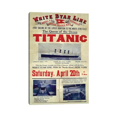 iCanvas "1912 UK Titanic Poster" by The Advertising Archives Canvas Print