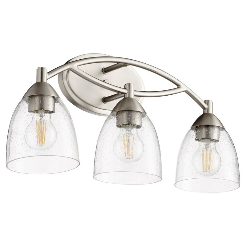 Quorum International Barkley 3 Light 21" Wide Vanity Light - Satin Nickel / Clear Seeded