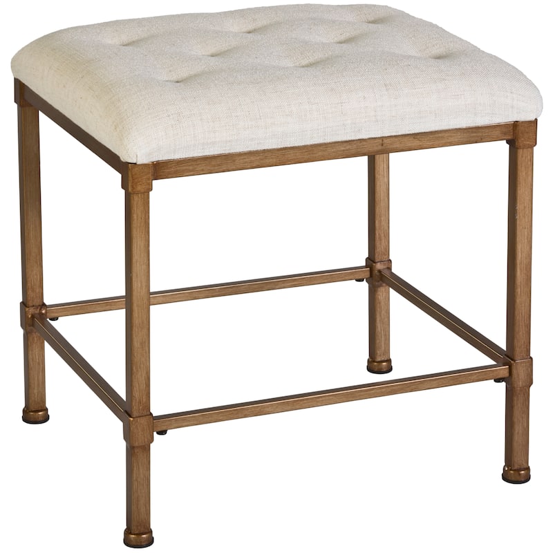 Hillsdale Katherine Backless Metal Vanity Stool, Golden Bronze - Golden Bronze - 18.5H x 18.5W x 15D