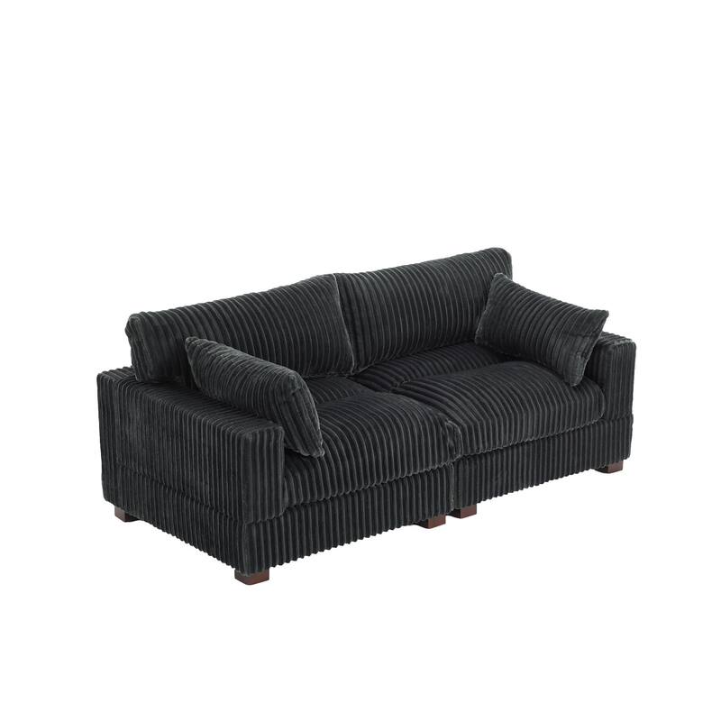 80"W Plush Modular Sectional Sofa with Pillows for Living Room