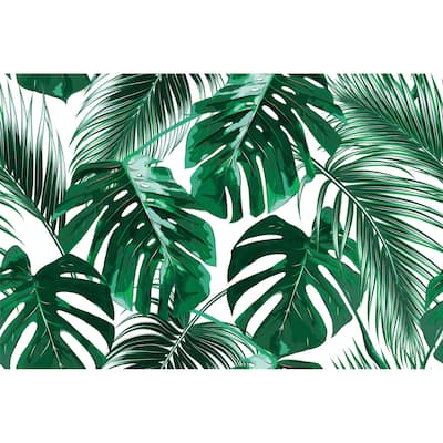 Hawaiian Green Leaves Peel and Stick Wallpaper - 24'' W x 10' L