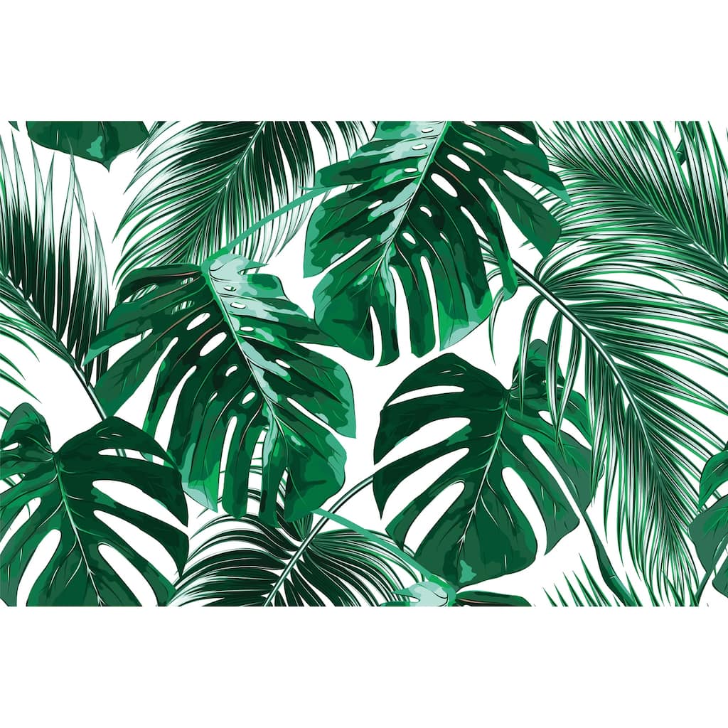 Hawaiian Green Leaves Peel and Stick Wallpaper - 24'' W x 10' L