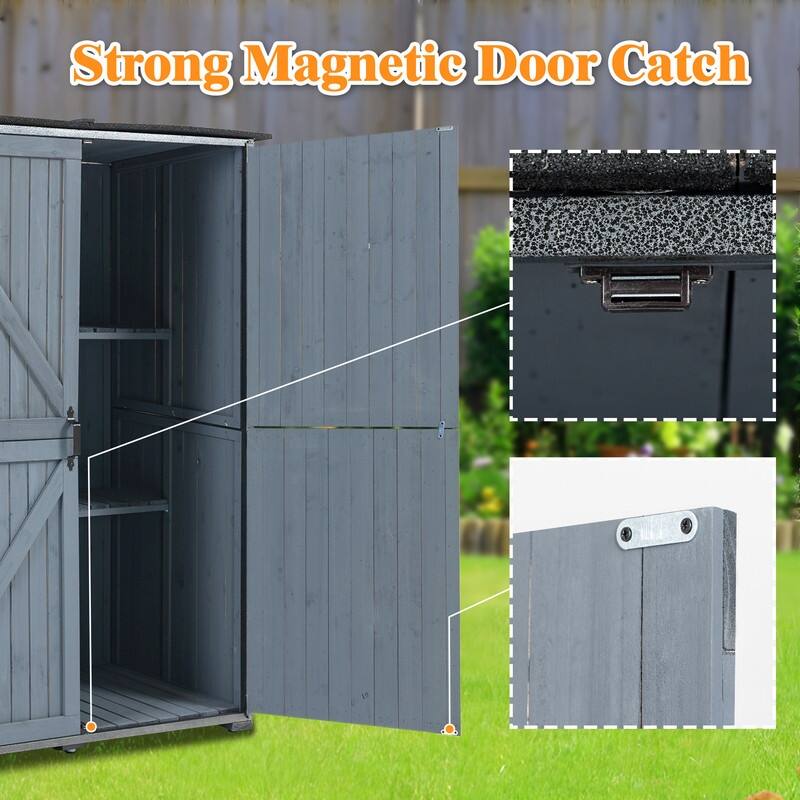 5 x 2.4ft Outdoor Storage Shed, Outdoor Storage Cabinet, Garden Shed Tool Shed with Metal Frame - 55.1"L X 29.1"W X 68.9"H
