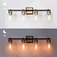 preview thumbnail 12 of 11, Modern 3/4-Light Black Gold Linear Bathroom Vanity Light Cylinder Glass Wall Sconces