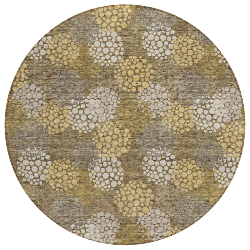 Machine Washable Indoor/ Outdoor Chantille Modern Bubbles Rug