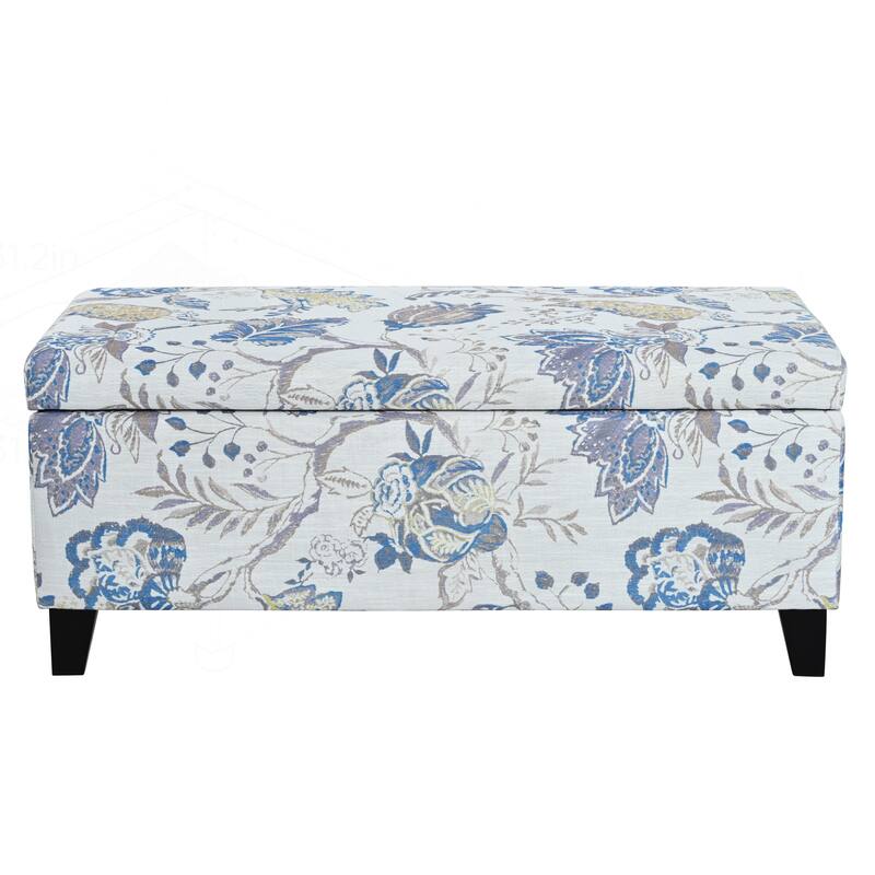 Versatile Floral Patterned Ottoman for Home with Hidden Compartment