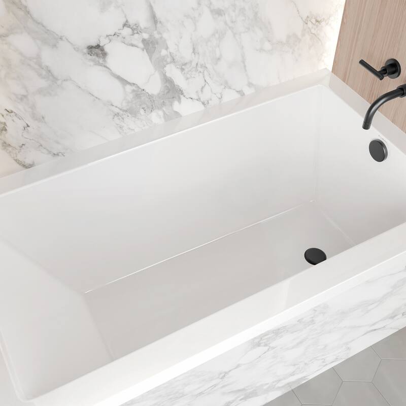 Voltaire 54 in x 30 in Acrylic Glossy White, Alcove, Integral Bathtub