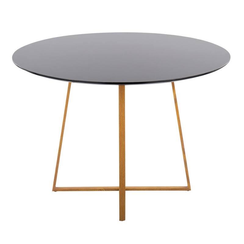 Carson Carrington Pugo 43" Natural Wood Printed Metal Dining Table - Black Wood
