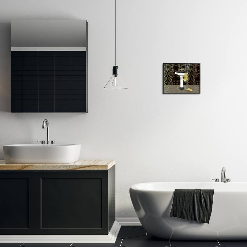 Stupell Bathroom Sink Deco Style Framed Giclee Art Design By Conrad Knutsen