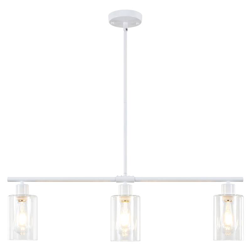 Modern Linear Ceiling Hanging Light 3-Lights Industrial Pendant Light with Adjustable Height for Living Room, Foyer - N/A