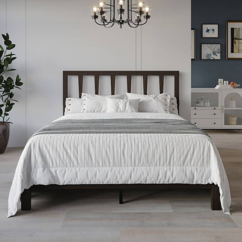Clayfell Elmira Twin Wood Platform Bed - Cappuccino - Queen
