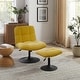 preview thumbnail 1 of 9, Art Leon Fabric Swivel Accent Chair with Ottoman Yellow