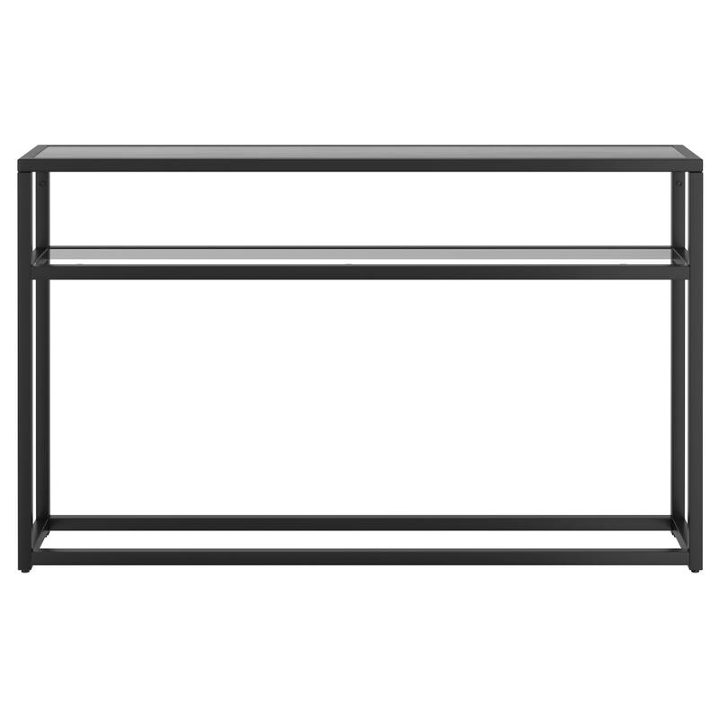 Contemporary 2 Tier Glass and Metal Console Table