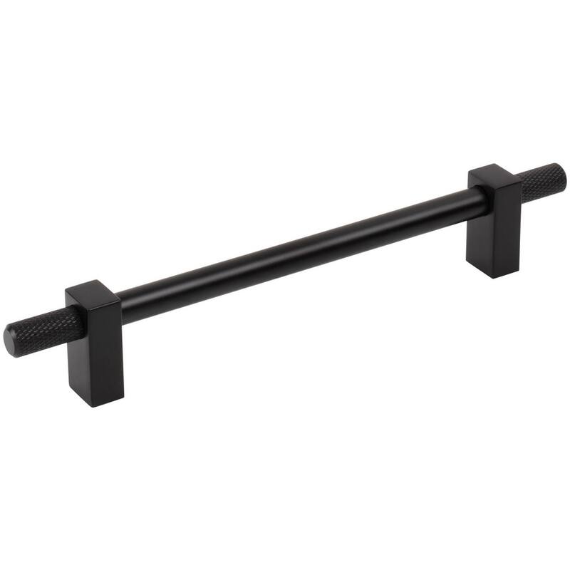 Jeffrey Alexander 698-160 Larkin Outer Knurled 6-5/16" (160mm) Center - Matte Black