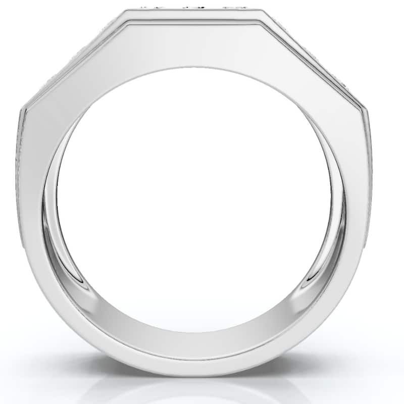 1/2Ct Men's Diamond High Polished Wedding Ring Lab Grown Anniversary Band