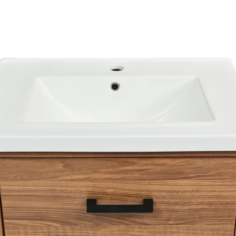 Bathroom Vanity 24 Inch, Small Bath Vanity with Sink, Modern Sink Cabinet, Free Standing Bath Vanity Combo with with 3 Drawers