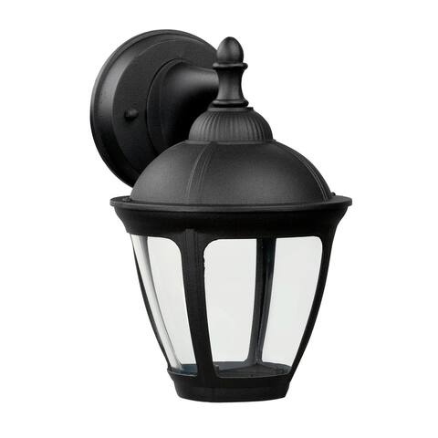 Dawson 1-light Black LED Outdoor Sconce, White Glass Shade