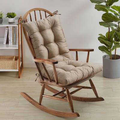 Sweet Home Collection Rocking Chair Tufted Non Slip Cushion Set