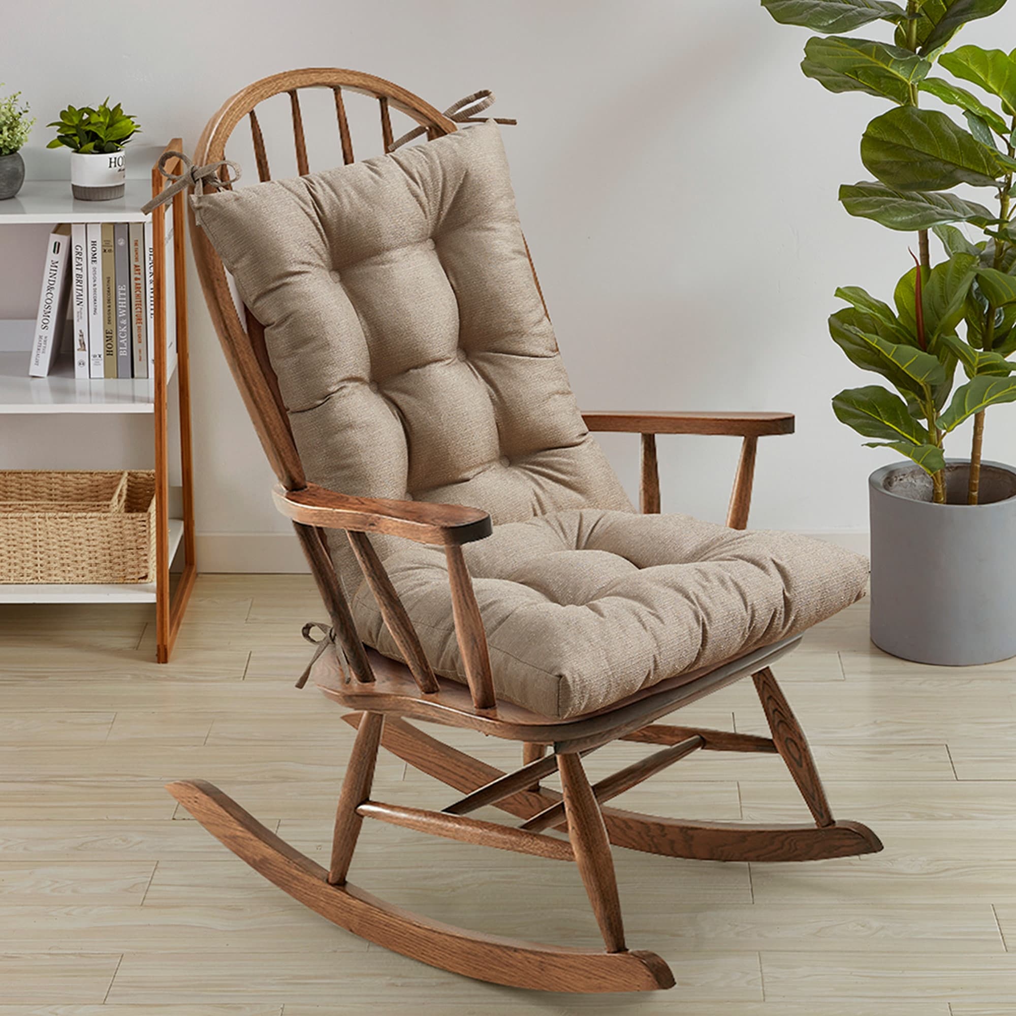 Sweet Home Collection Rocking Chair Tufted Non Slip Cushion Set