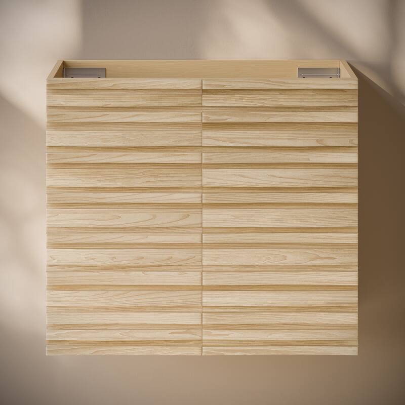 Cascade 24" Wall-Mounted Bathroom Vanity Cabinet Without Top In Natural Oak - 24
