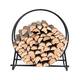 PHI VILLA 30 Inch Log Hoop Firewood Rack Fireplace Wood Storage Holder, Indoor/Outdoor Heavy Duty Iron Black