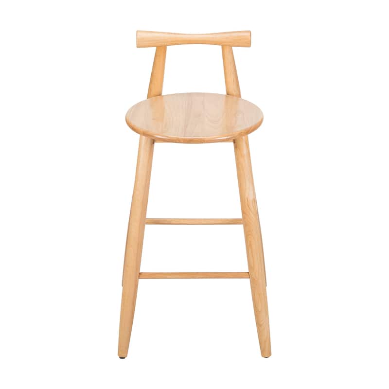 Christopher Knight Home - Ravenshaw Rubberwood Barstool with Ergonomic Cross-Bar Backrest (Set of 2)
