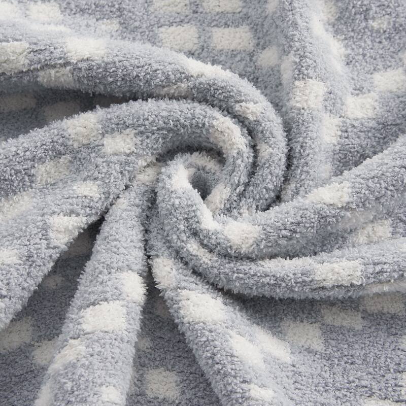 Lucky Brand Diamond Dot Throws Feather Yarn 50" x 70" Throw Blanket