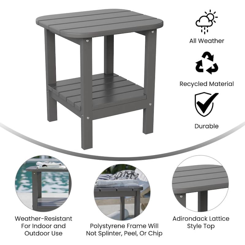 Commercial Grade All-Weather Adirondack Style Patio Side Table