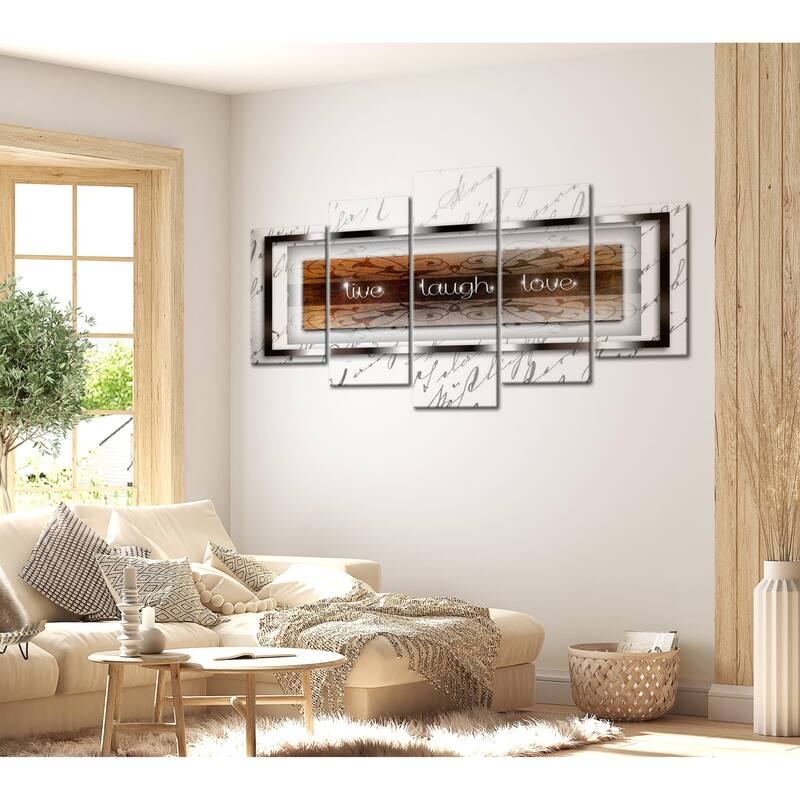 Glam Canvas Wall Art - Live Laugh Love - 5 Pieces