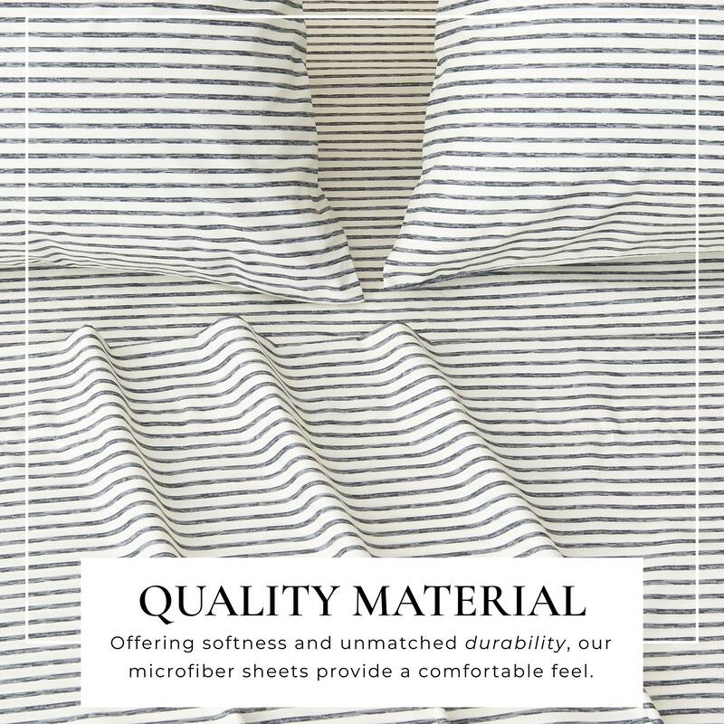 Linery & Co. Ultra-Soft Striped Brushed Microfiber Sheet Set