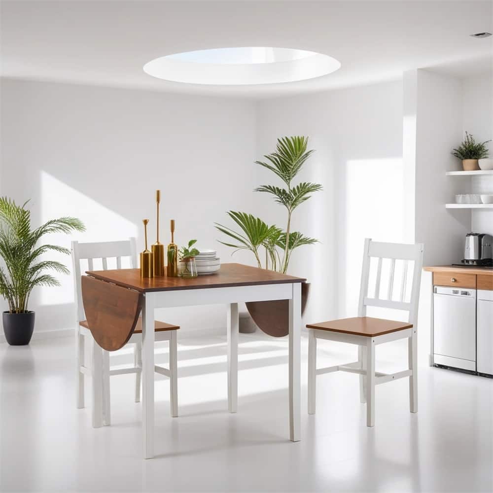 Solid Wood Kitchen Table,Drop Leaf Tables,Folding Dining Table