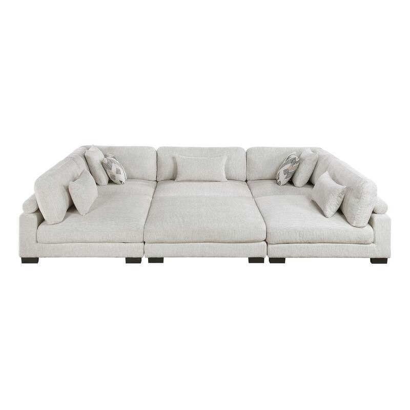 Abbeville Microfiber 6-Piece Modular Sectional with Ottoman