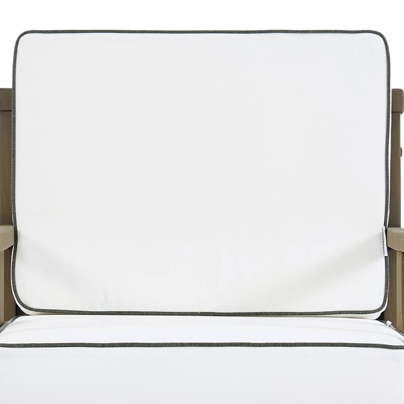 2 Set Brown Wood Outdoor Accent Club Chairs with Water-Resistant Cushions