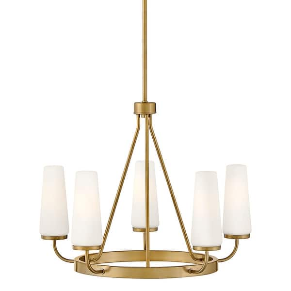 slide 1 of 1, Lark 83625 Selma 5 Light 24" Wide Candle Style Chandelier Gold