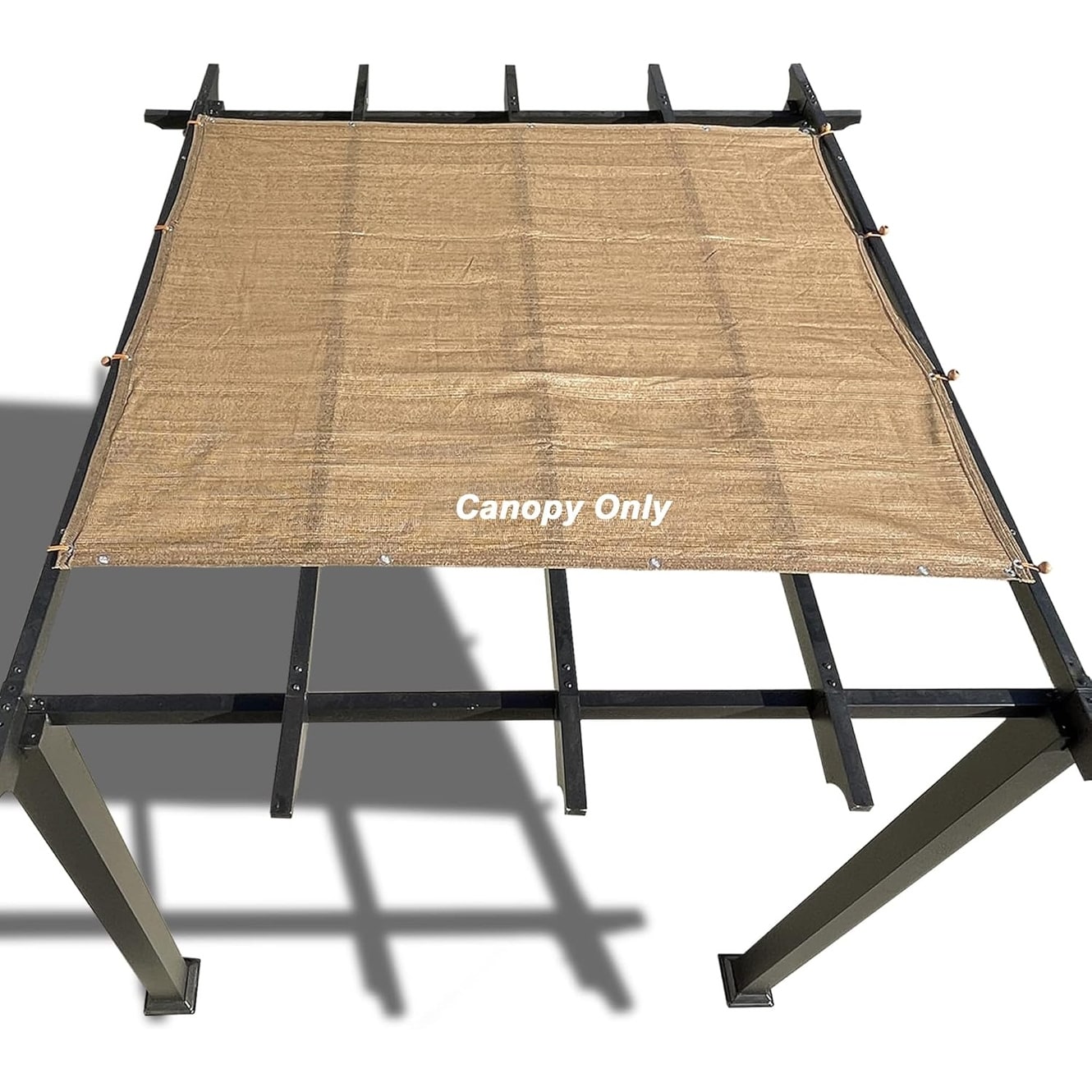 Outdoor Pergola Sun Shade Cover HDPE Permeable with Grommets (10' x 14', Walnut)