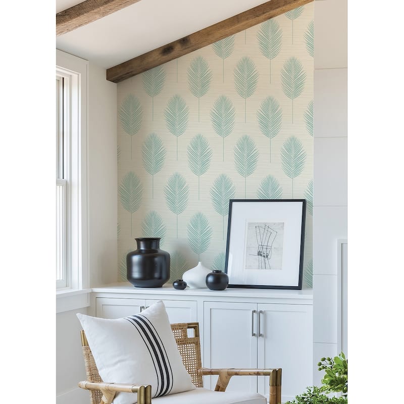 A-Street Prints Bali Aqua Fern Wallpaper