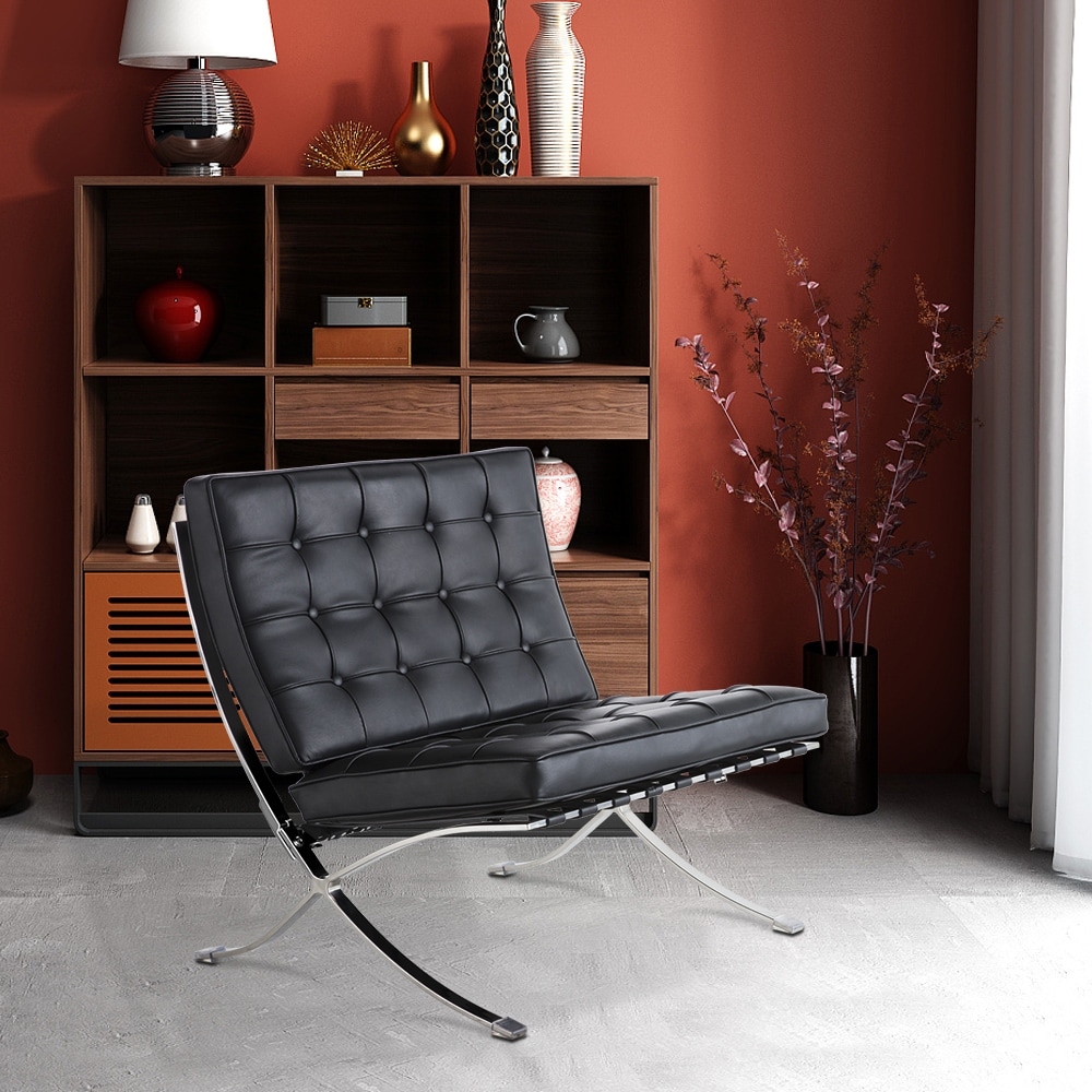 Cowhide folding store chair