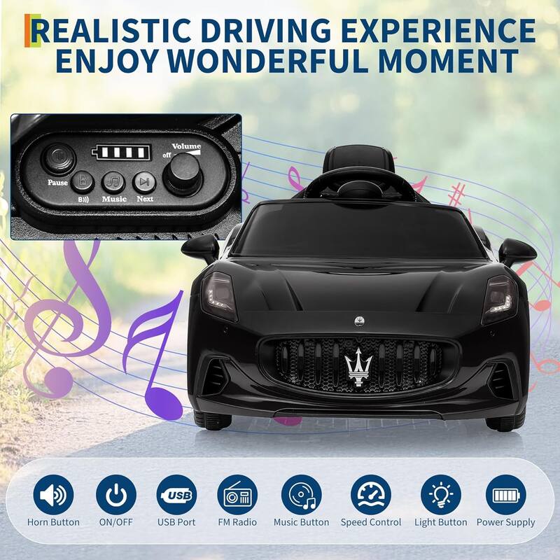 Ride On Car Licensed Maserati GranCabrio, 12V Powered Motorized Car for Children with Remote Control