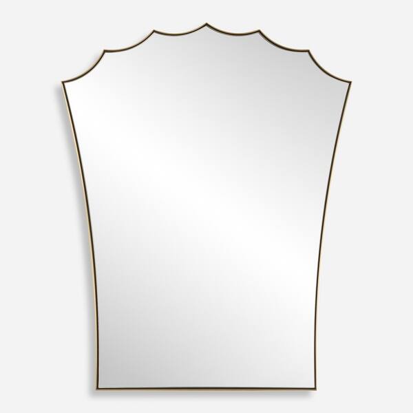 slide 2 of 6, Uttermost Monarch Scalloped Arched Vanity Mirror - 30.5'' H X 24'' W X 1'' D