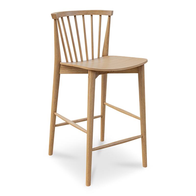 NADAAL STUDIOS Briar Counter Stool, Solid Walnut Frame, Natural Walnut