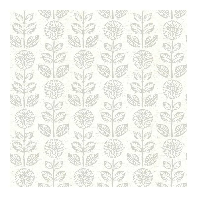 Chesapeake Dolly Light Grey Floral Wallpaper - 20.5 x 396 x 0.025