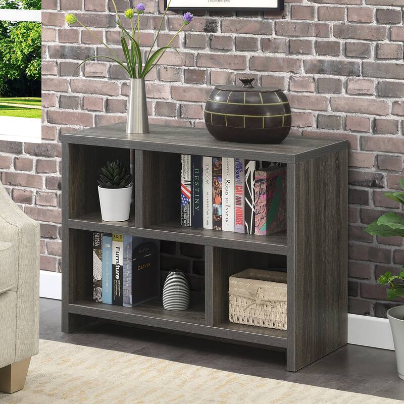 Convenience Concepts Northfield Console 3 Tier Bookcase - White Faux Marble