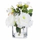 Enova Home 3 Large Artificial Silk Roses Fake Flowers Arrangement In 