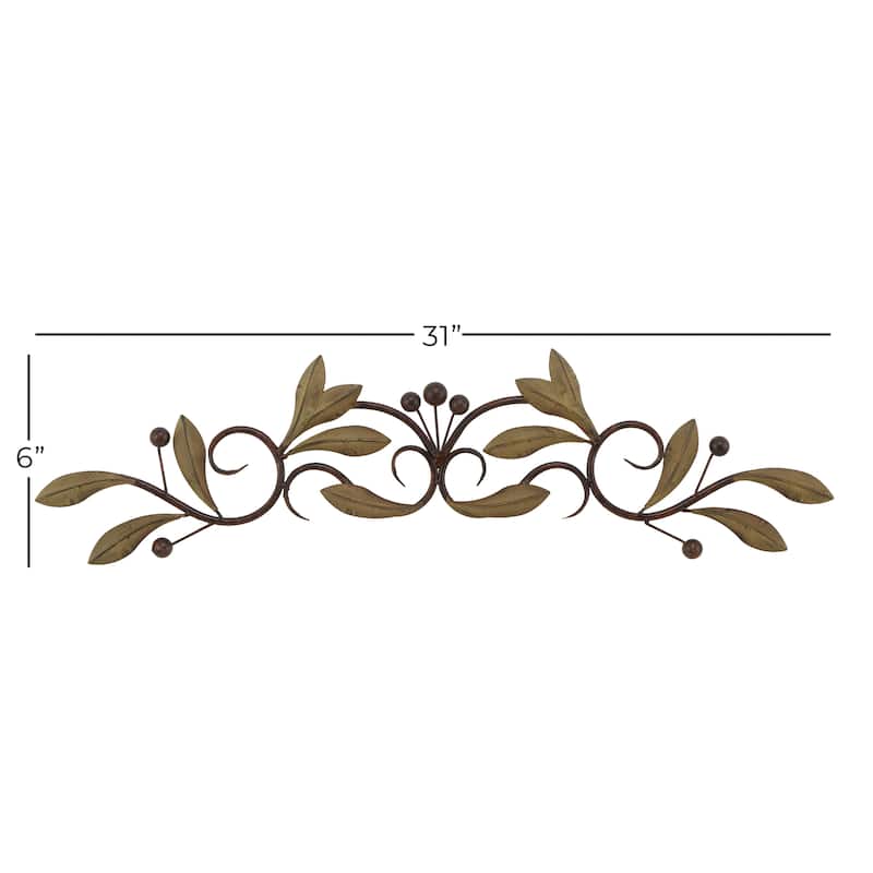 Green Metal Leaf Home Wall Decor